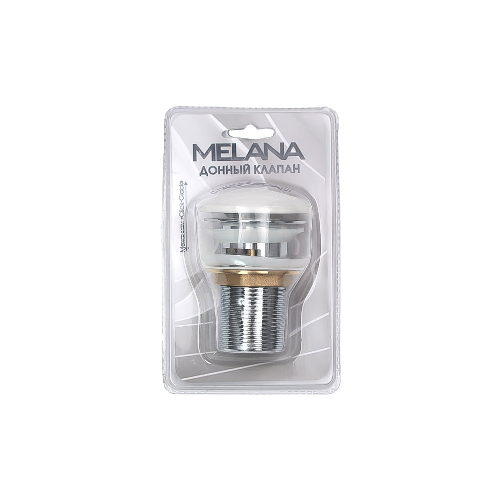Донный клапан Melana MLN-335301 с переливом, белый