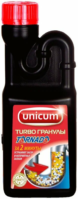 Unicum гранулы от засоров в трубах Торнадо, 0.6 кг