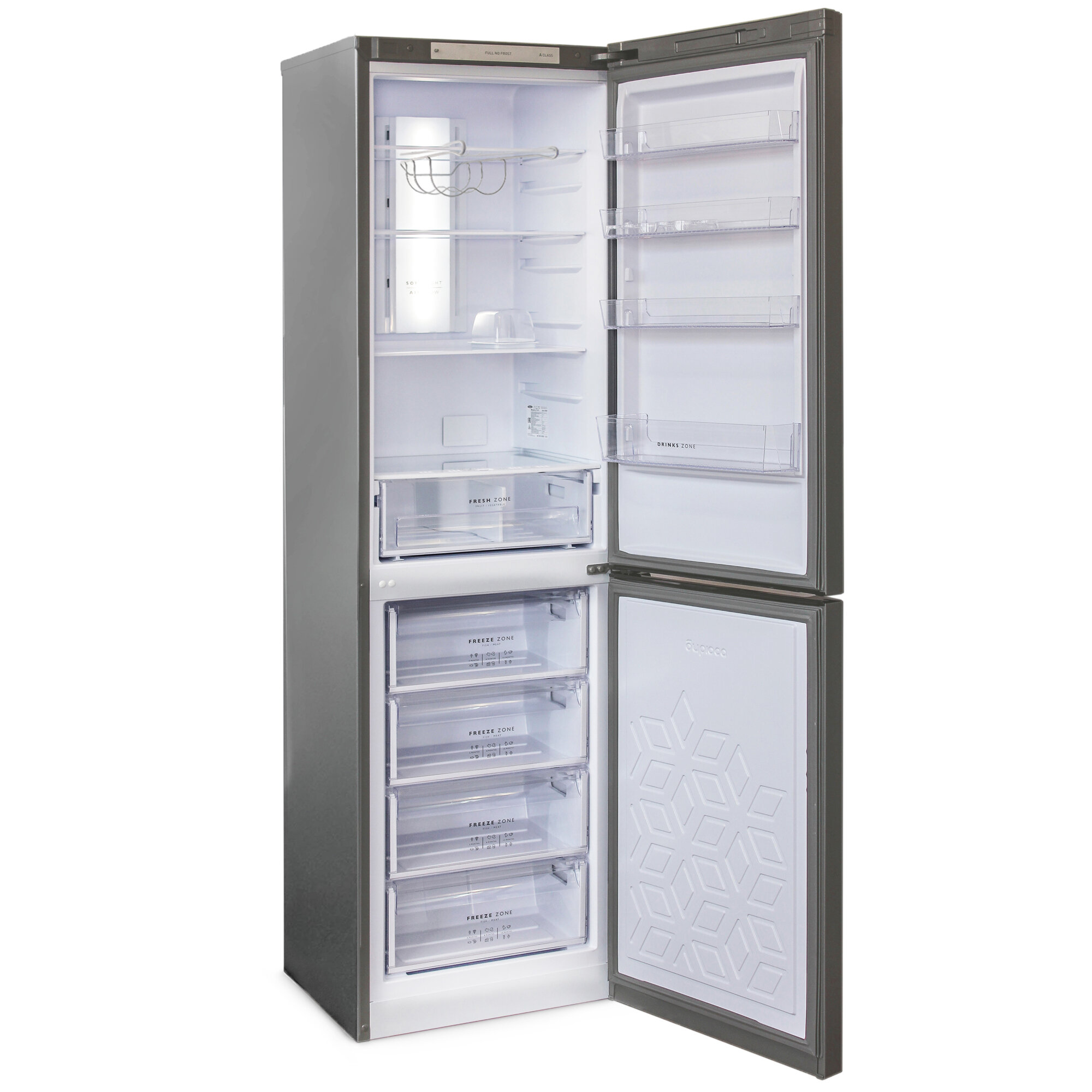 Холодильник БИРЮСА-I980NF металлик (FNF) - фотография № 3