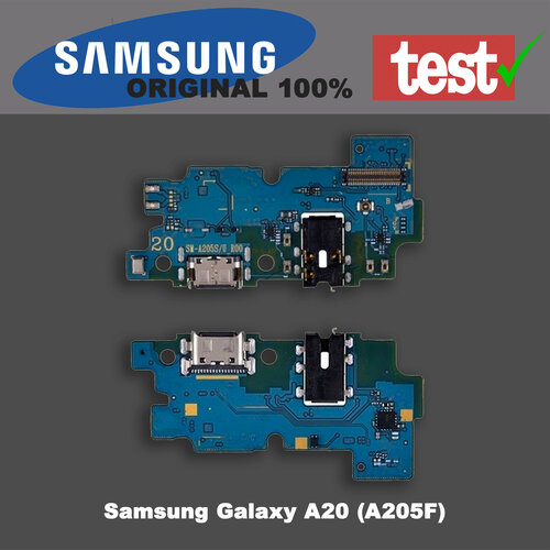 Нижняя Плата (шлейф) на Samsung Galaxy A20 (A205F) нижняя плата для samsung galaxy a20 2019 a205 a205f оригинал