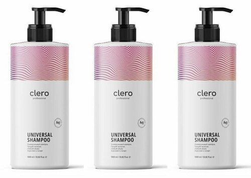 Clero proffesional Шампунь универсальный для всех типов волос Universal Shampoo Global Chemical, 1000 мл, 3 шт