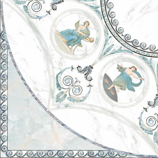Керамическая плитка Europa Ceramica Calacatta Dec Esquina musa Напольный декор 45x45 (цена за 16 шт)