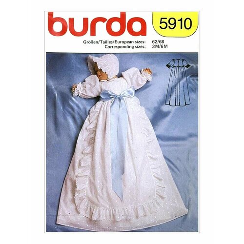 Выкройка Burda 5910 Платье для Крещения выкройка burda 9398 штаны для ребенка