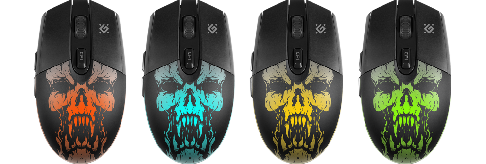 Мышь DEFENDER игровая беспроводная Beta GM-707L LED,6D,400 mAh,1600dpi. бесшумная, подсветка , встроенный АКБ — фото 1