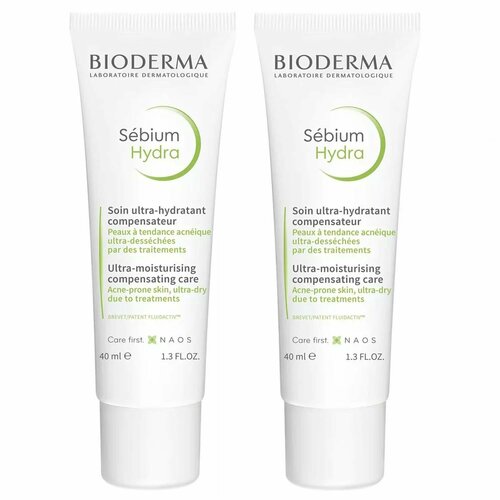 Bioderma Крем для лица и шеи Sebium Hydra, 2 х 40 мл крем для проблемной кожи bioderma sebium hydra moisturising replenishing care 40 мл