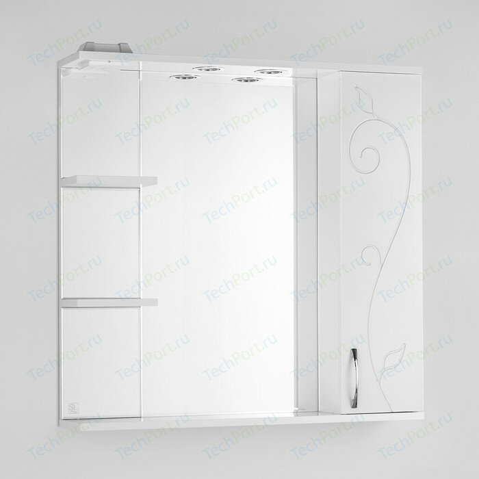 Зеркало-шкаф Style line Панда Фьюжн 80 с подсветкой, белый (ЛС-00000080)