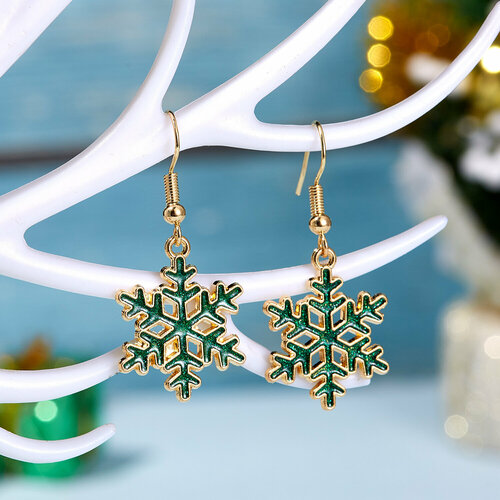 Серьги с подвесками, размер 45 мм, зеленый, золотой