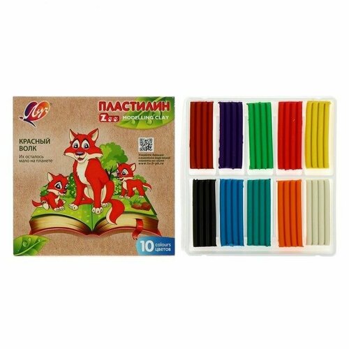 Пластилин 10 цветов 150 г ZOO 274₽