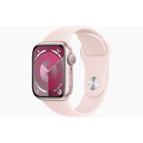 Apple Watch Series 9 41mm Aluminium Case Pink with Light Pink Sport Band