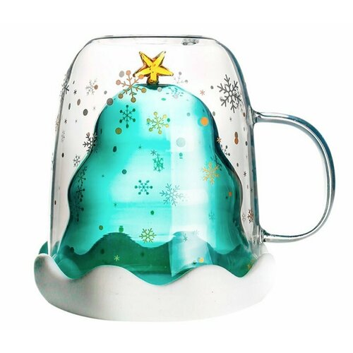 Кружка из двойного стекла Ёлочка 300 мл