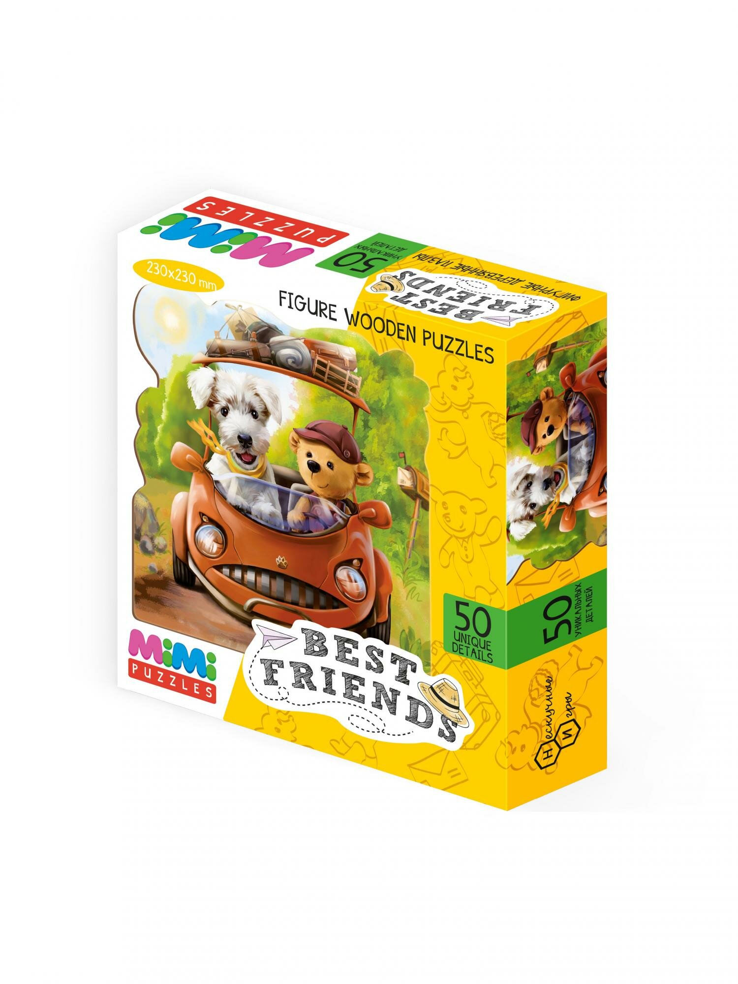MIMI Puzzles Фигурный деревянный пазл BEST FRIENDS арт.8418 (мрц 555 руб) /36