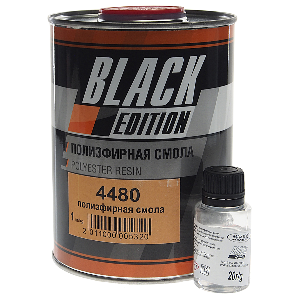 Смола полиэфирная 1кг с отвердителем 20г Black Edition MAXTOR