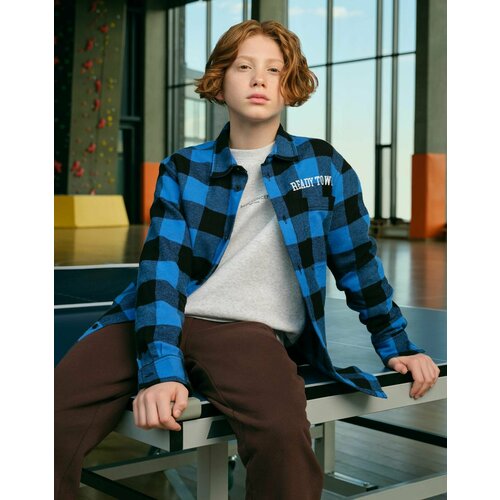 фото Рубашка gloria jeans, размер 12-13 лет, синий