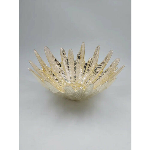 Блюдо сервировочное аксам Ледяной цветок, стеклянное, 16 см