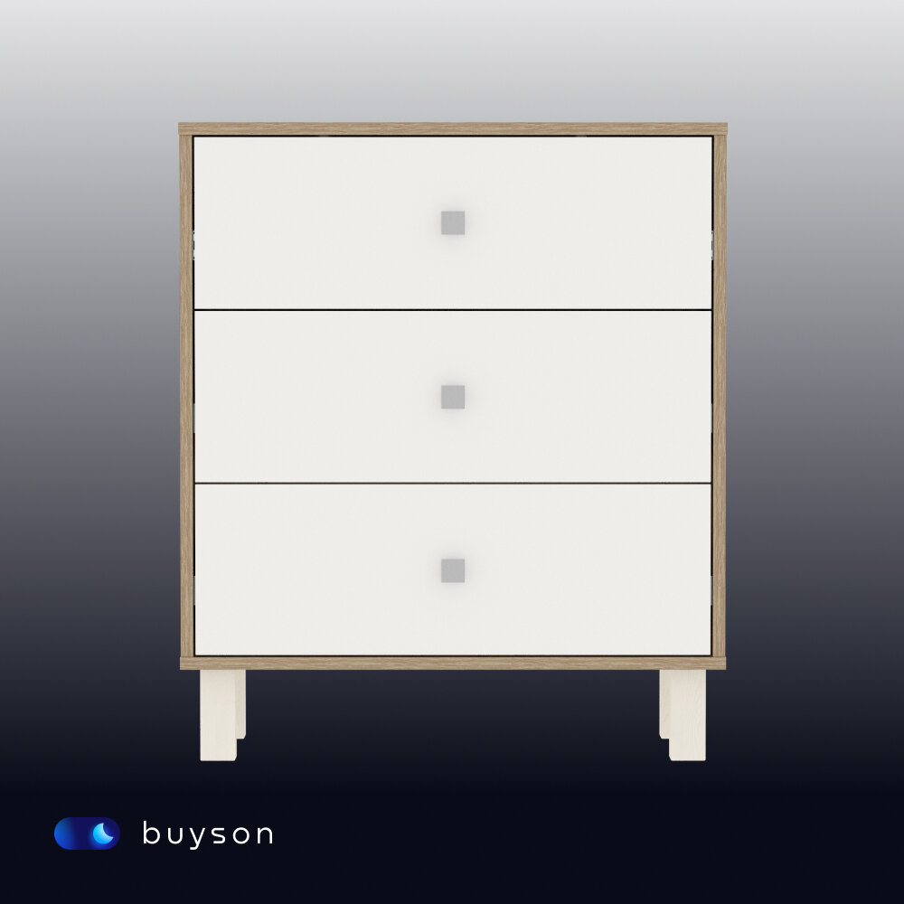 Комод buyson BuyDream 70х35х82 см Дуб крафт серый/белый