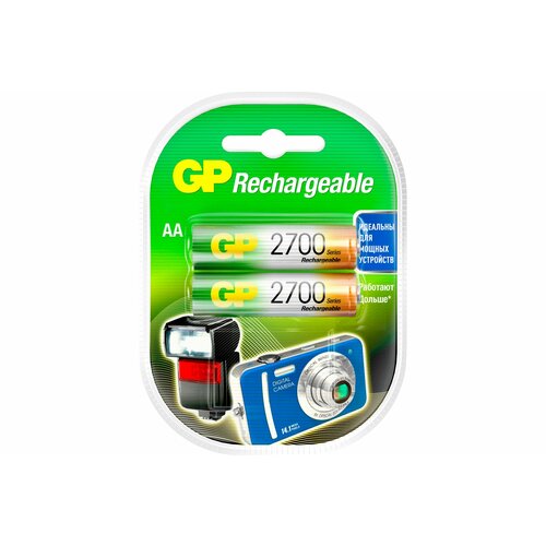 Аккумулятор GP AA (HR6) (2700 mAh) 2 шт. аккумуляторная батарейка gp аа hr6 2700 мач 6 шт gp270aahc4 2fr 2cr6