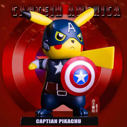 Капитан Америка Пикачу POKEMON Коллекционная Аниме Фигурка 12см