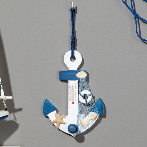 Сувенир интерьерный Якорь с термометром 1510см 499₽