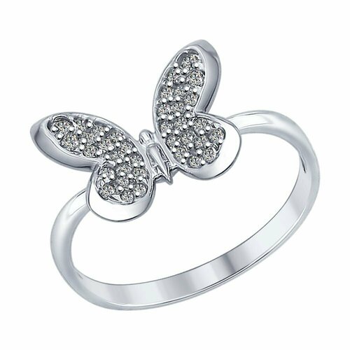 фото Кольцо tosya, серебро, 925 проба, фианит, серебряный, бесцветный