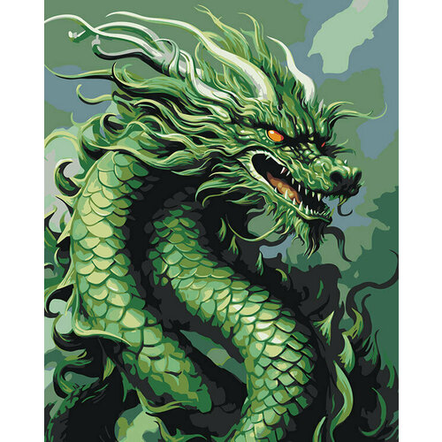 Картина по номерам Китайский зеленый дракон 40x50