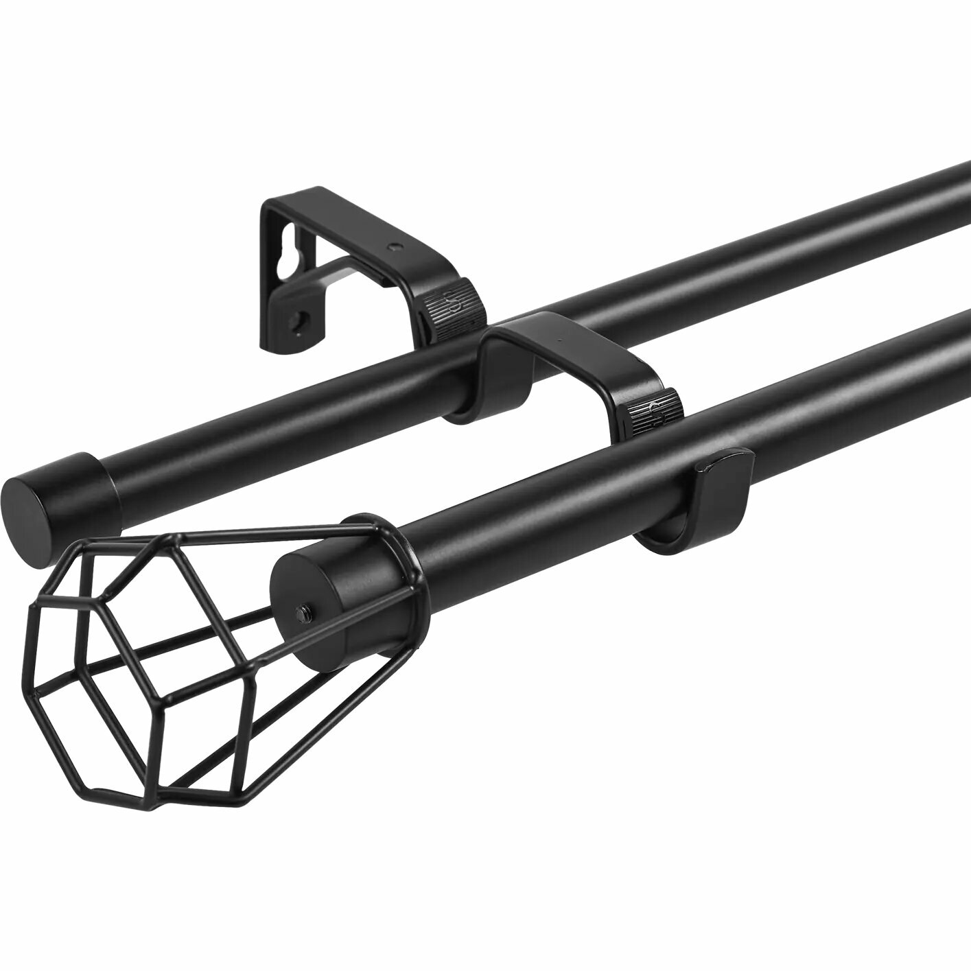 Карниз двухрядный Fabo 160-300 см металл цвет черный