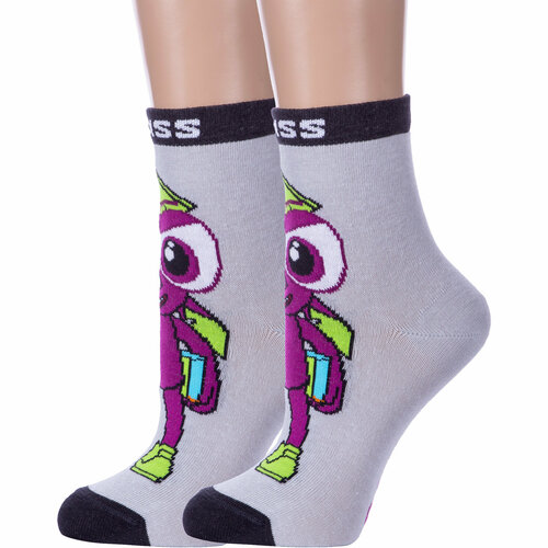 фото Носки conte 2 пары, размер 22, серый