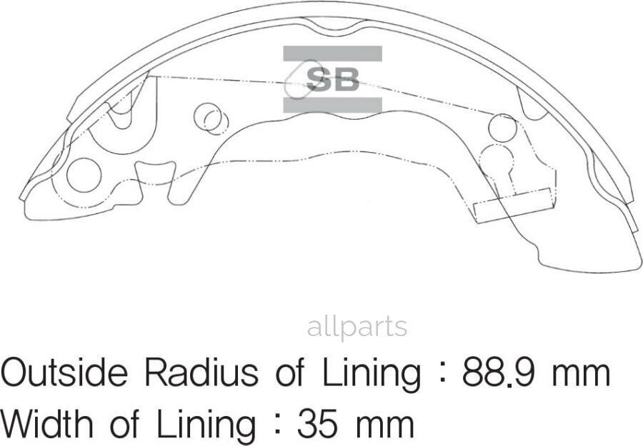 SANGSIN BRAKE SA046 Колодки тормозные барабанные - комплект 4шт (цена за комплект)