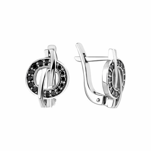 Серьги Амбер, белое золото, 585 проба, родирование, бриллиант, белый