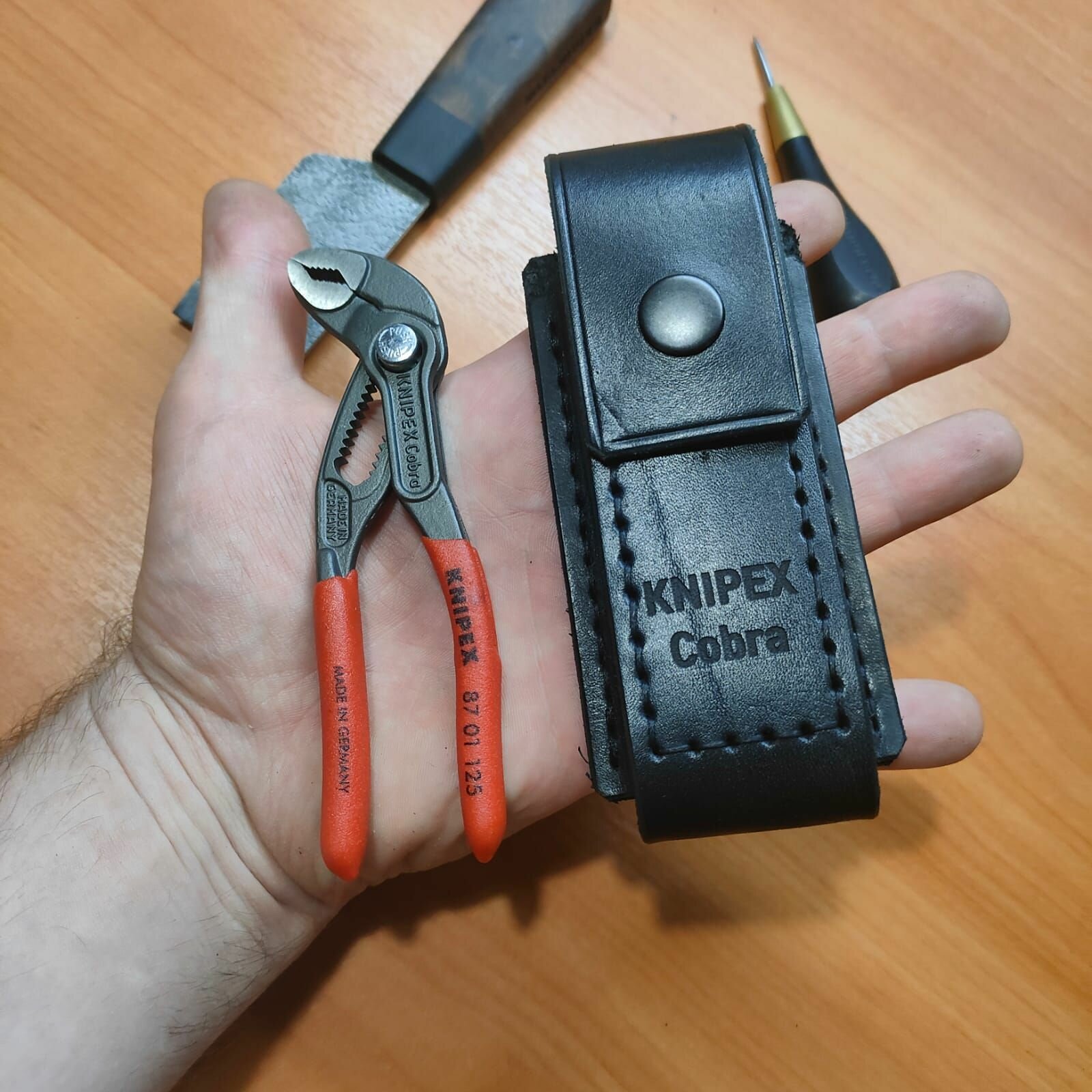 Чехол для Knipex Cobra 125 из натуральной кожи