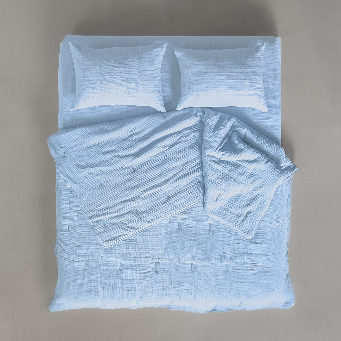 Муслиновое одеяло 160х240 см, цвет голубой - фотография № 2