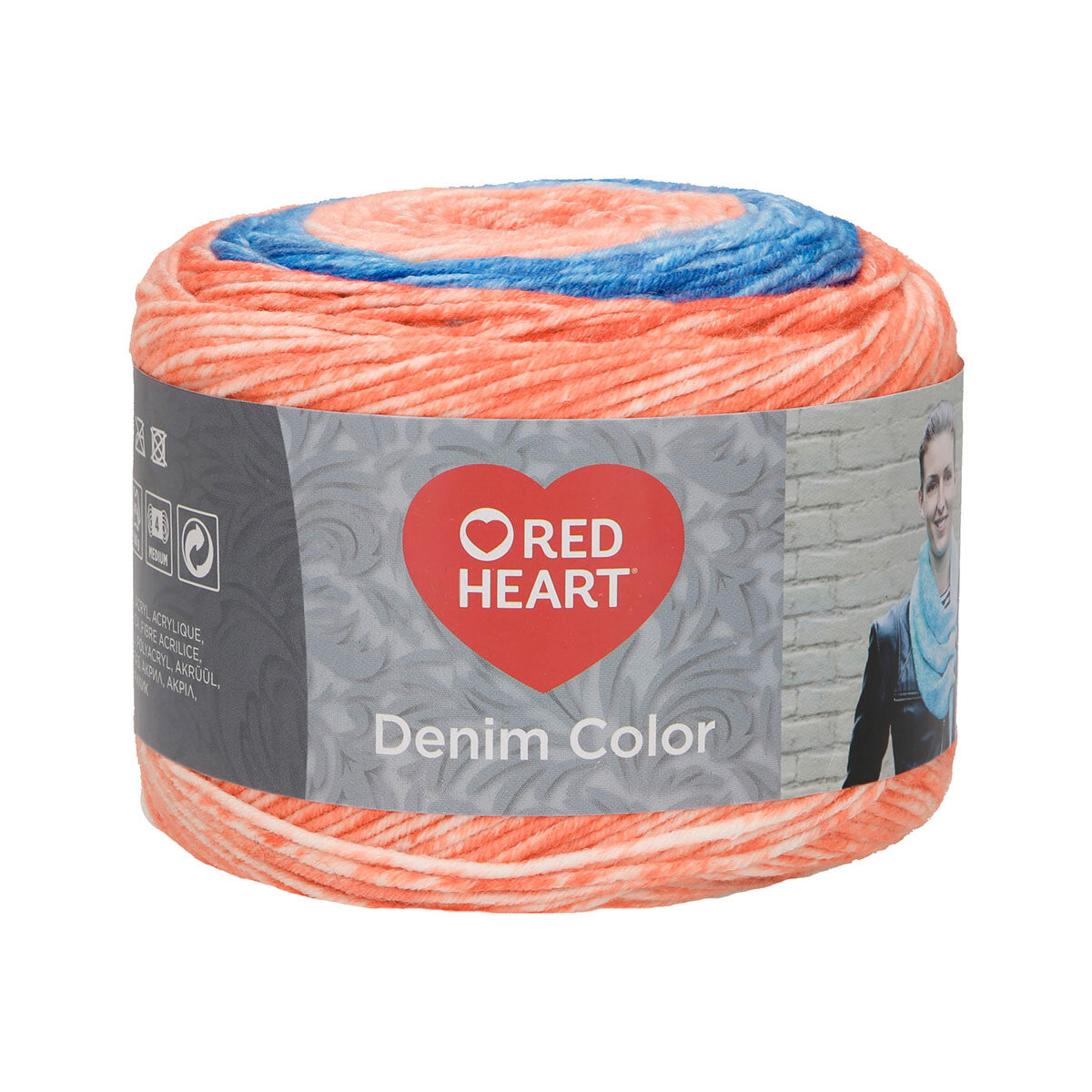 Пряжа для вязания Red Heart 'Denim color' 150гр 340м (100% акрил) (00005 магнит), 3 мотка