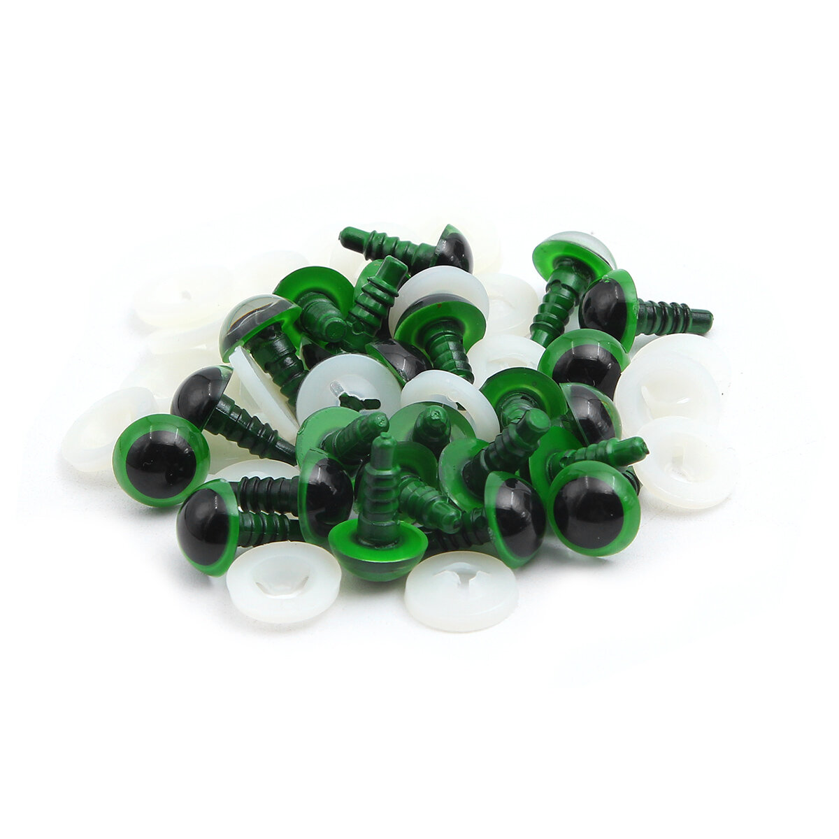 Глазки для игрушек и кукол зеленые, 12 мм, 24 шт, с фиксаторами, Айрис — фото 1