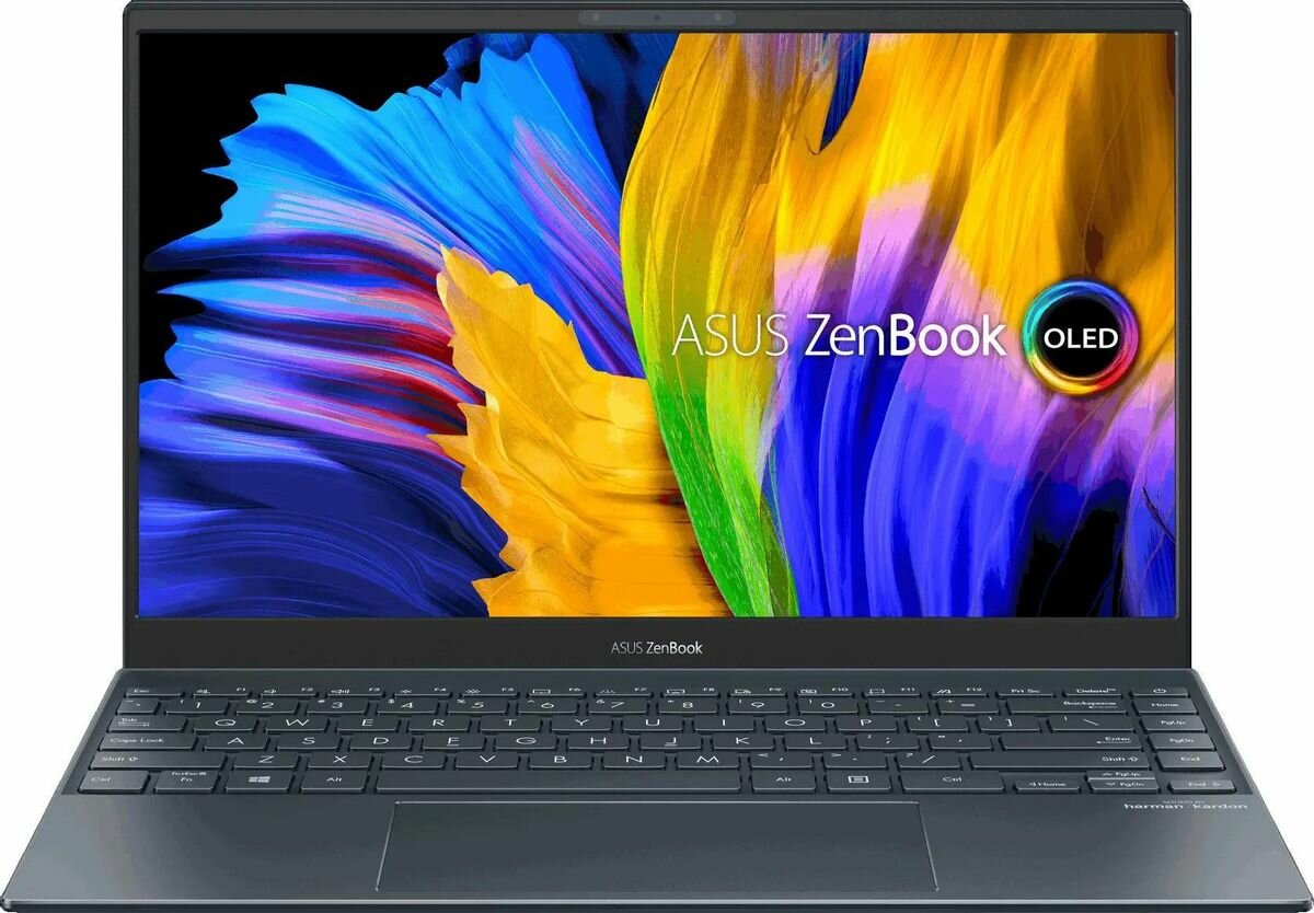 Ноутбук ASUS Zenbook 13 OLED UX325EA-KG908W, 13.3", OLED, Intel Core i5 1135G7 2.4ГГц, 4-ядерный, 8ГБ LPDDR4x, 512ГБ SSD, Intel Iris Xe graphics , Windows 11 Home, серый [90nb0sl1-m00t10]