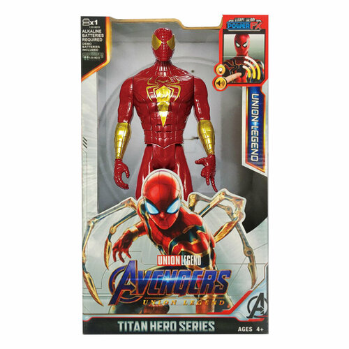 Фигурка Супергерои / Человек-Паук / Spiderman / 30 см. (свет и звук), красный, золотой фигурка героя человек паук 30 см свет звук
