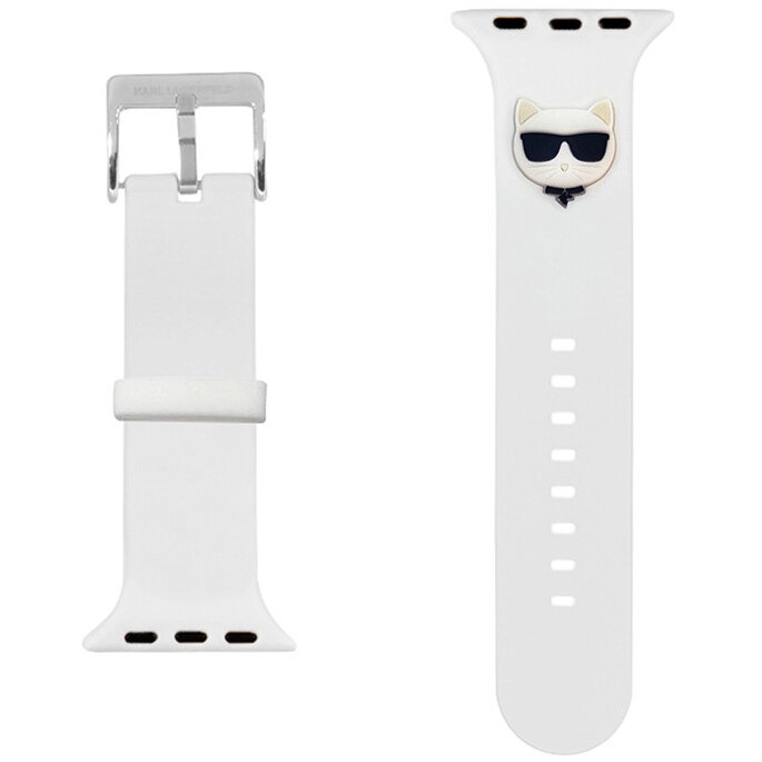 Ремешок CG Mobile Lagerfeld Silicone Choupette Head для Apple Watch 42/44/45 мм белый