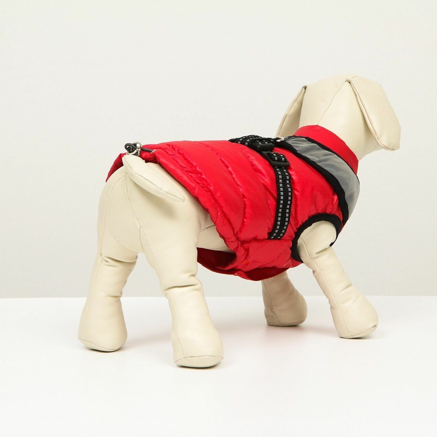 Куртка для собак Sima-Land со светоотражающей шлейкой розовая - фотография № 3