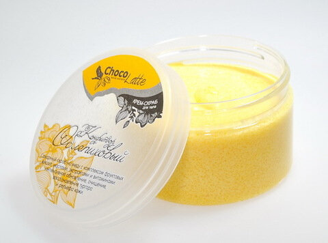 ChocoLatte Крем-скраб сахарный на меду для тела конфитюр облепиховый, 280 гр
