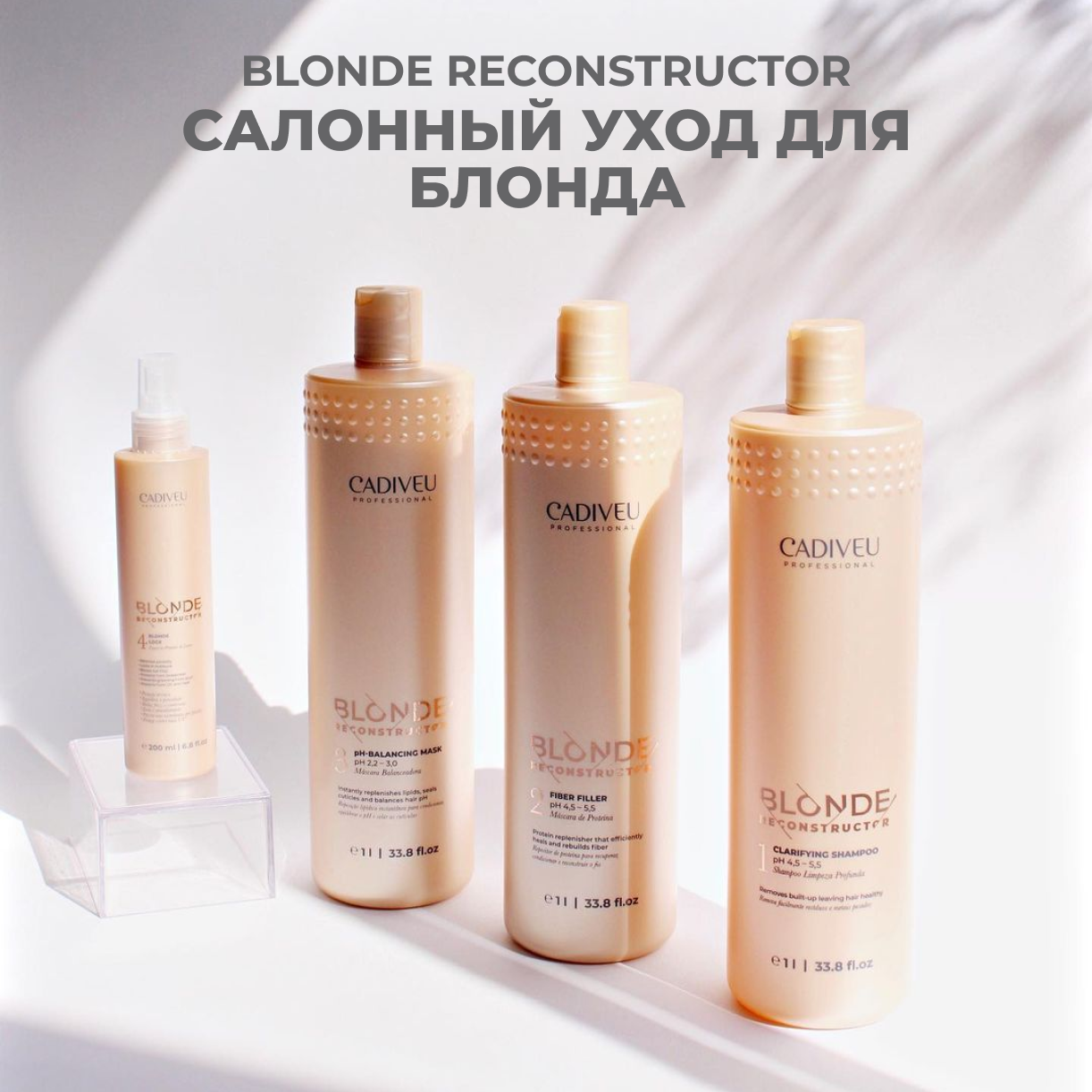 Cadiveu Blonde Reconstructor Professional Kit Профессиональный уход (4 продукта)