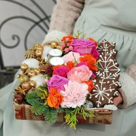 Композиция в коробке Талисман Флора 