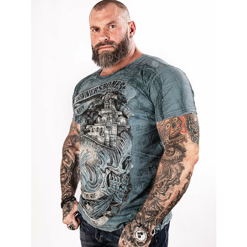 фото Футболка sinner's bones, размер 5xl, синий