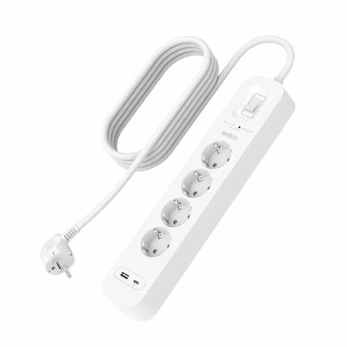 Сетевой фильтр Belkin Surge Protector 4 розетки, USB-C, USB-A