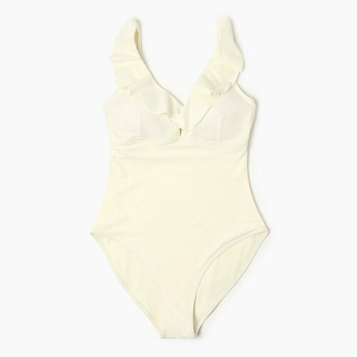 фото Купальник minaku, размер 42, бежевый, белый