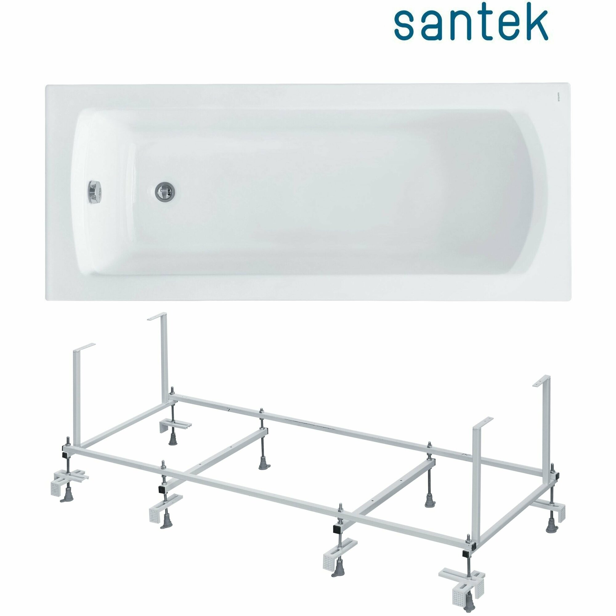 Santek Монако 170х70, пристенная, белая + Монтажный комплект 170х70