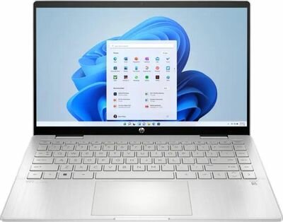 Ноутбук HP Pavilion x360 14-ek1015ci 84J78EA, 14", трансформер, IPS, Intel Core i7 1355U 1.7ГГц, 10-ядерный, 16ГБ DDR4, 512ГБ SSD, Intel Iris Xe graphics, Free DOS, серебристый