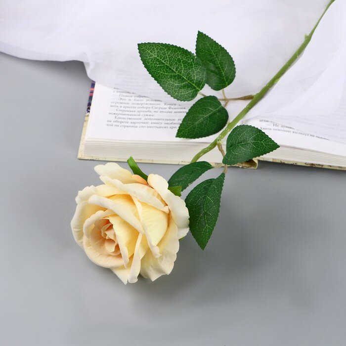Poetry in flowers Цветы искусственные "Роза чайная экстра" d-7 см 44 см, жёлтый