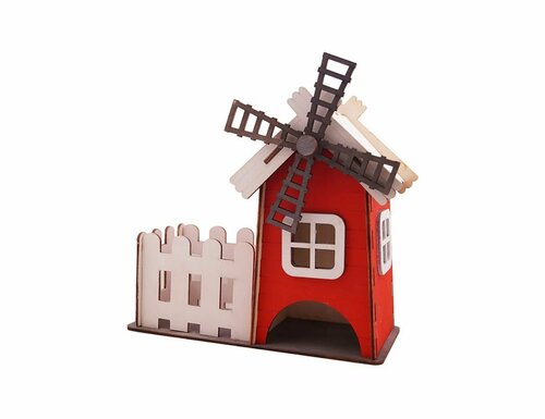 Чайный домик красная мельница, дерево, 22 см, STAR trading 5505-1