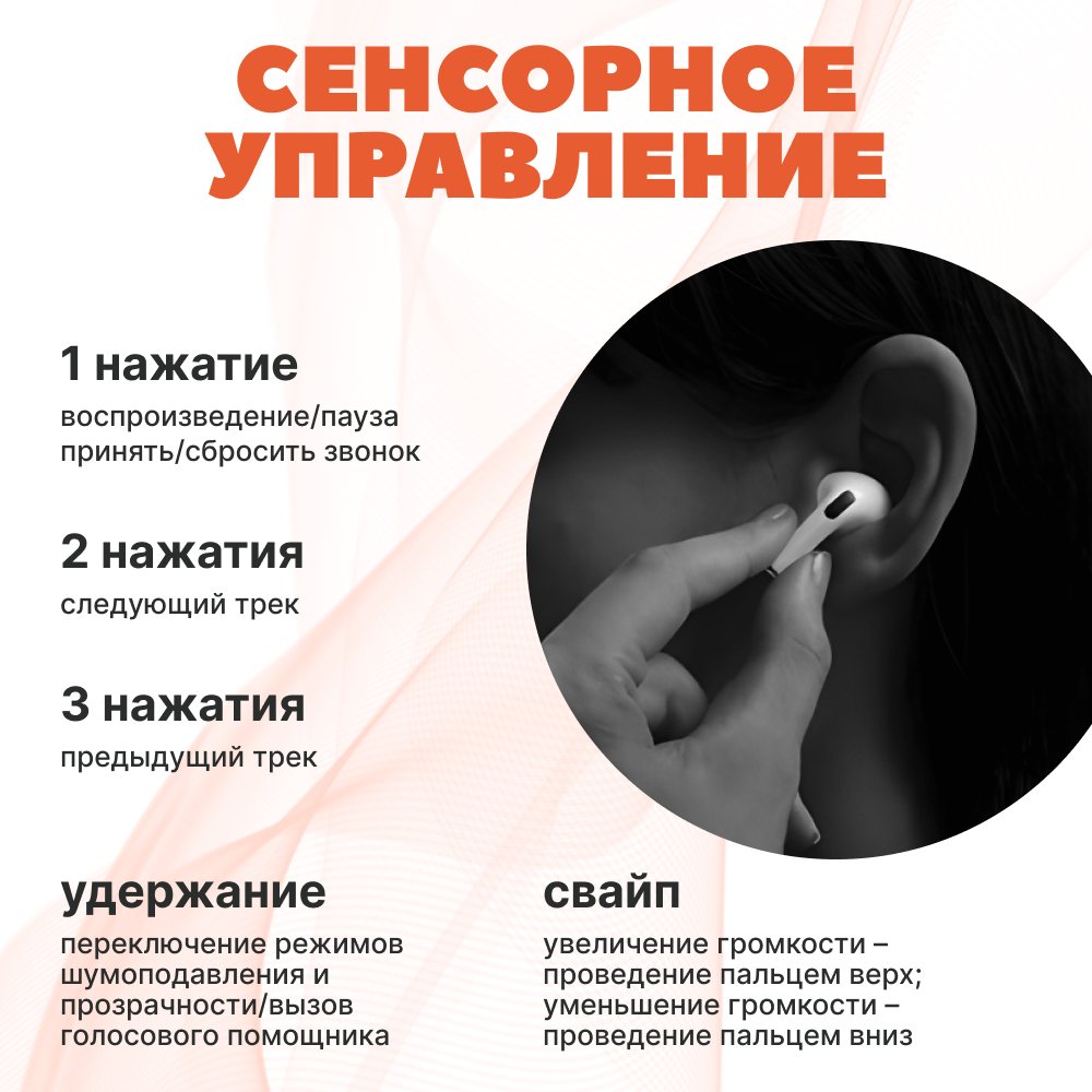 Беспроводные наушники APods Pro с анимацией и шумоподавлением, белые — фото 1