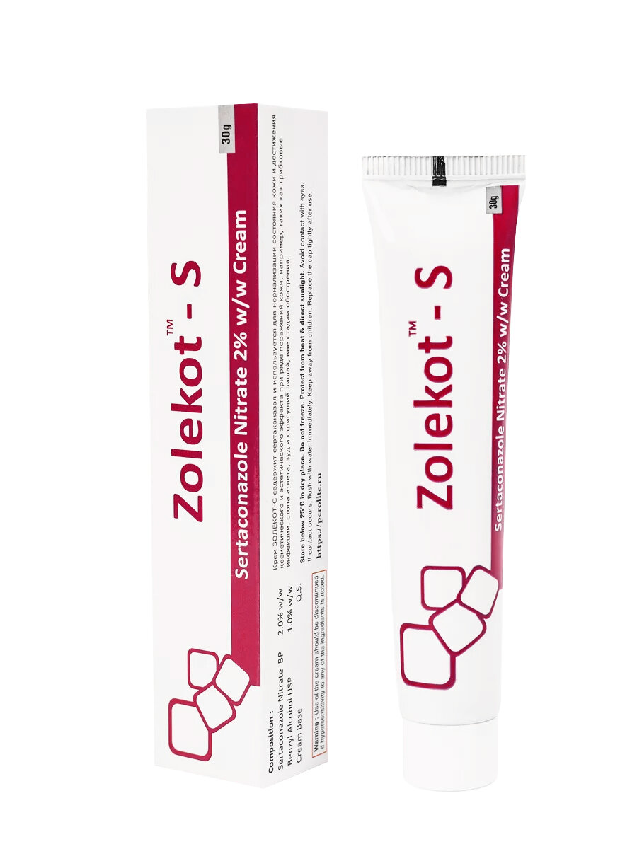 Крем Золекот С от грибковых инфекций для кожи и ногтей 30 гр