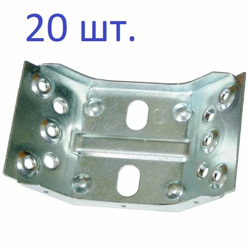 Бобышка (стяжка) №7 для стола, 2 отверстия, без паза, горячее цинкование, 20 шт.