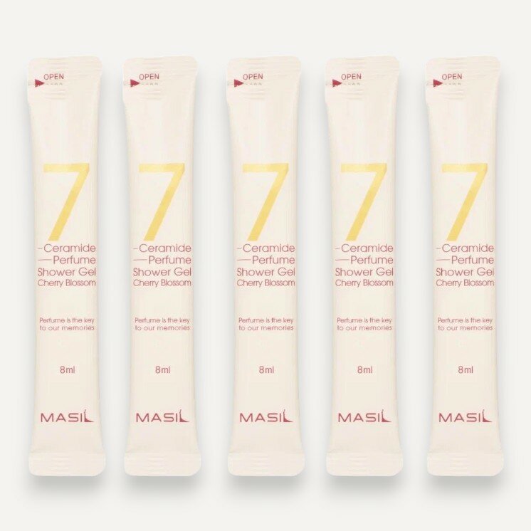 MASIL 7 CERAMIDE PERFUME SHOWER GEL STICK POUCH Парфюмированный гель для душа с ароматом цветка вишни 5шт*8мл
